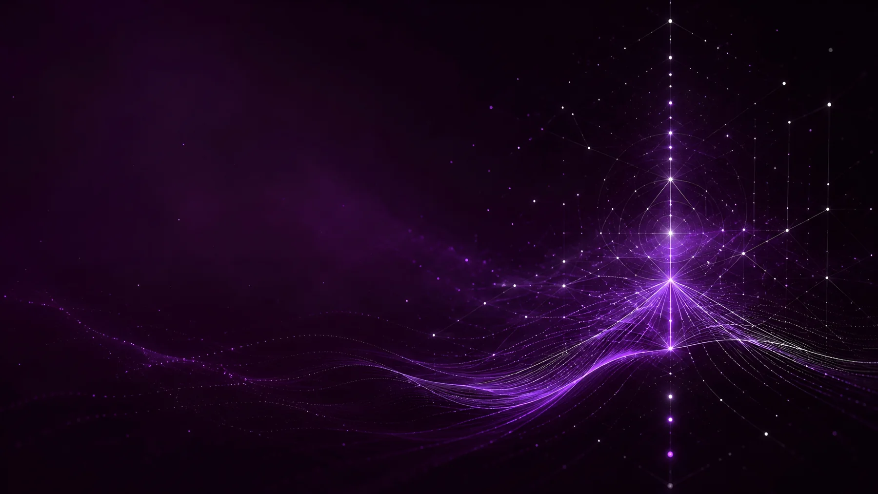 Purple waveform lattice resolving into structured signal